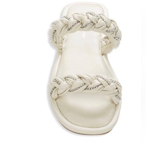 NEW BCBGeneration Cream Tanaka Chainlink Braided Sandals Size 7.5 - Picture 5 of 8